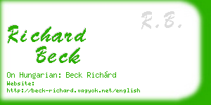 richard beck business card